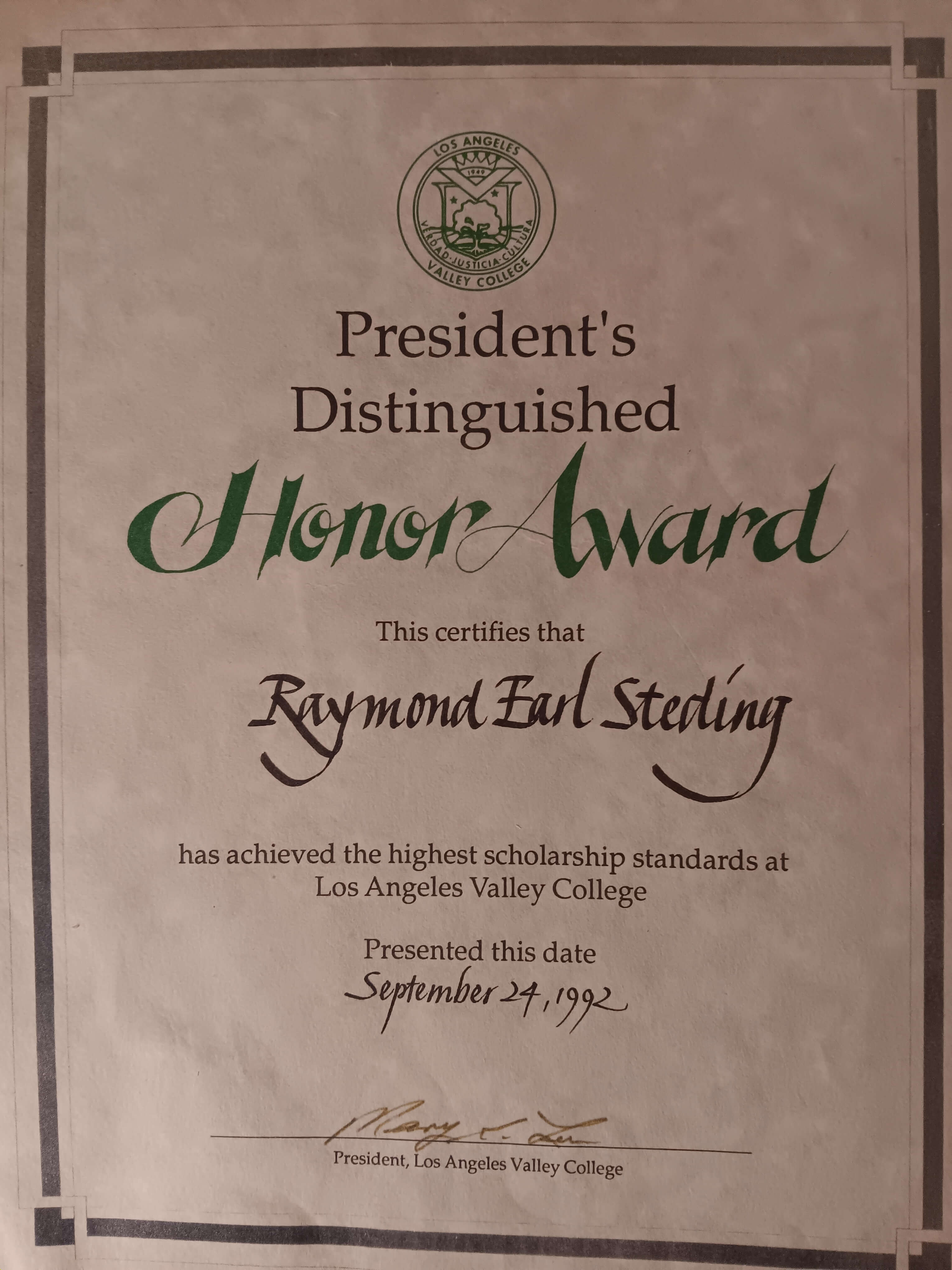 Los Angeles Valley College Associate in Arts in Mathematics